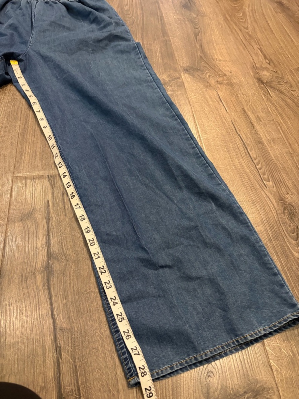 New Sleeveless Denim Jumpsuit M Wide Leg Blue Chambray Boho Comfy Chic Vacation - Picture 11 of 16
